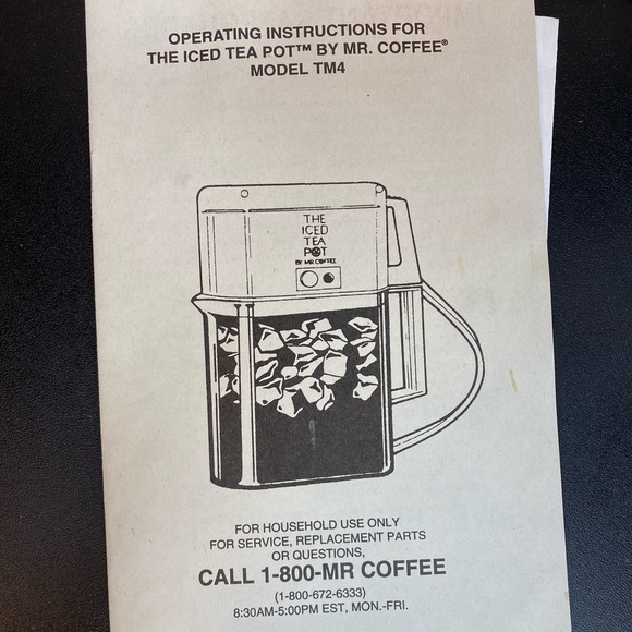 Mr. Coffee Kitchen Nib Vintage The Iced Tea Pot By Mr Coffee Tm4 12